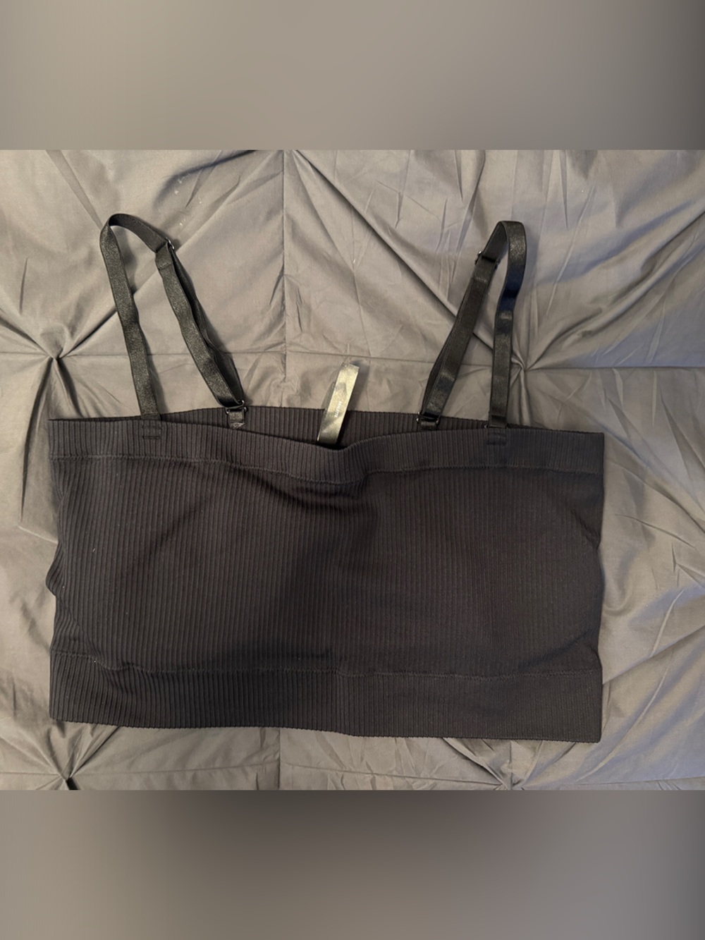 torrid Black Ribbed Bralette Tank with Straps NWOT